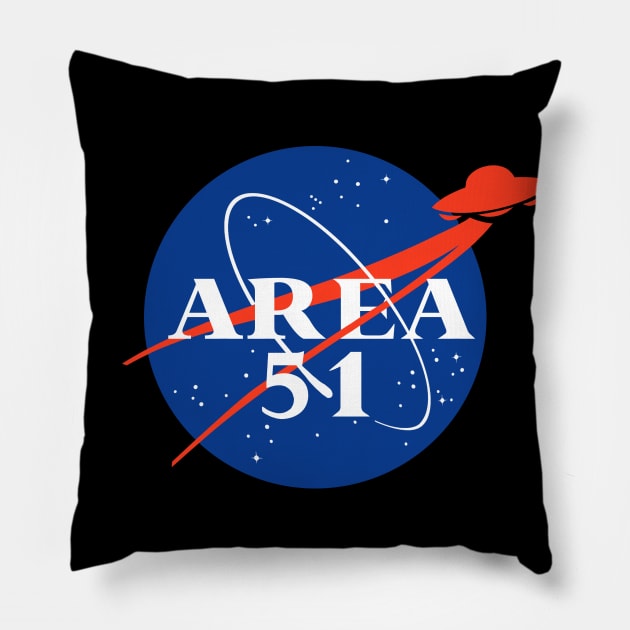 N-Area 51 - Funny Nasa Parody - UFO Conspiracy Pillow by BlancaVidal