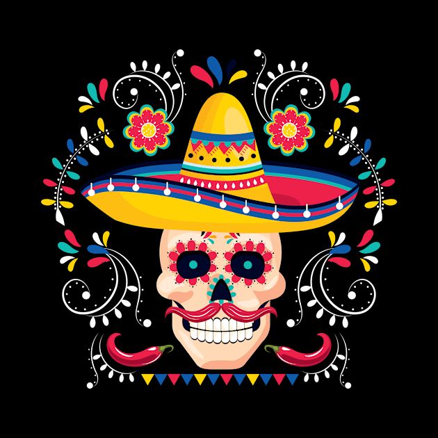 Mexican Skull Mexico by shirtsyoulike