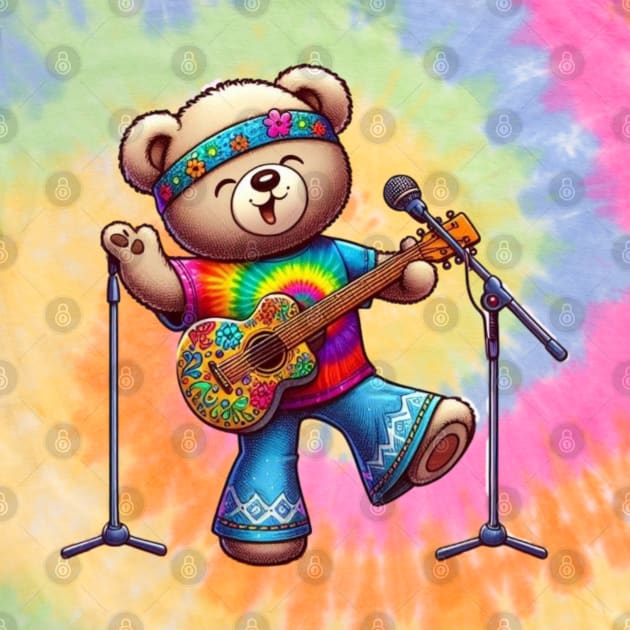 hippie music teddy by Out of the world