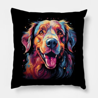 Golden Retriever Rainbow Pillow