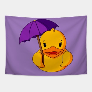 Rainy Day Umbrella Rubber Duck Tapestry