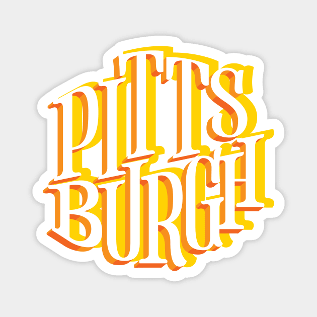 Pittsburgh PA Yellow Lettering Design Magnet by polliadesign