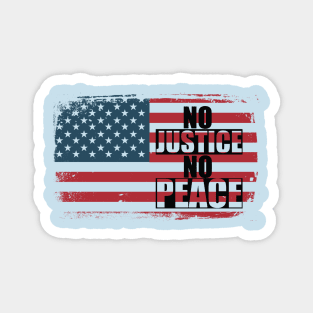 No Justice No Peace Flag Magnet