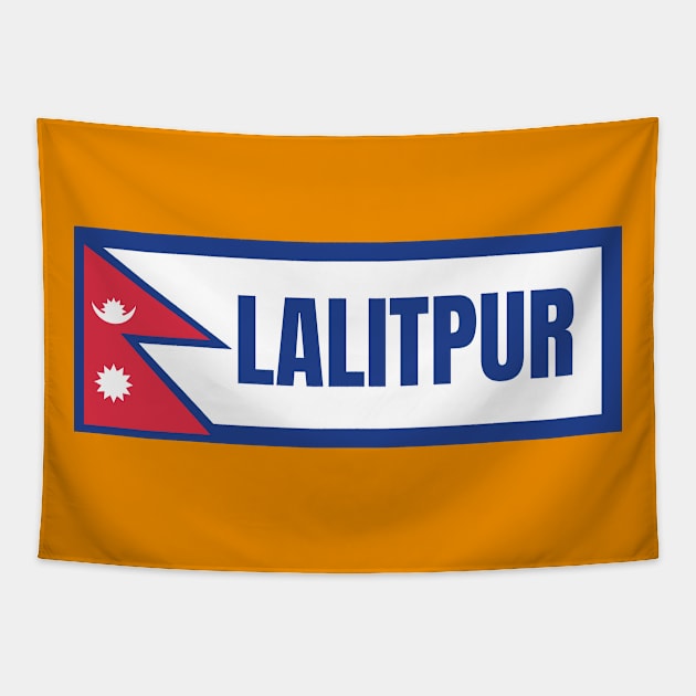 Lalitpur City with Nepal Flag Tapestry by aybe7elf