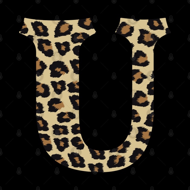 Letter U Leopard Cheetah Monogram Initial by squeakyricardo