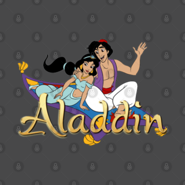 Download Aladdin and Jasmine On His Flying Carpet - Aladdin - T-Shirt | TeePublic UK