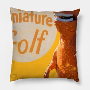 Route 1 Mini Golf - Orange Dinosaur Pillow