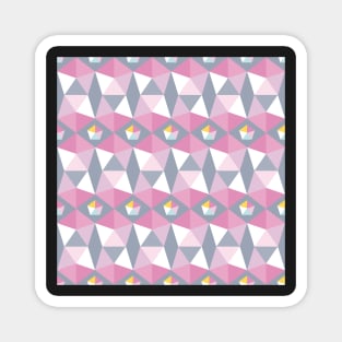 pentagons pink and silver Magnet