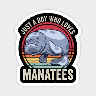 Just A Boy Who Loves Manatees Funny Magnet