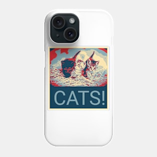 Cats! in Shepard Fairey style Phone Case