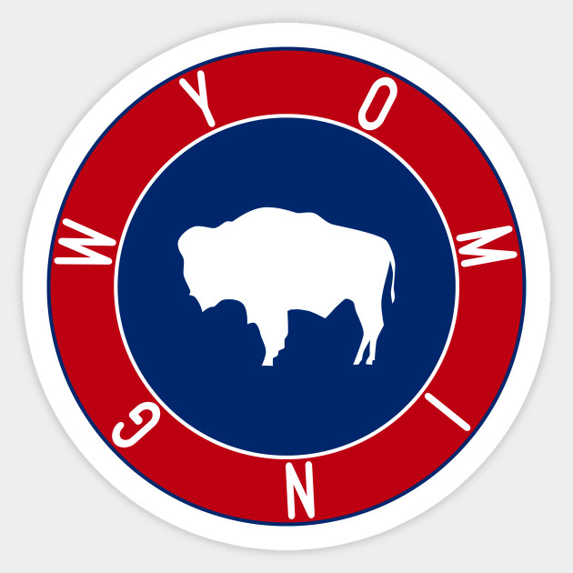Wyoming Flag Decal Wyoming Flag Sticker Teepublic
