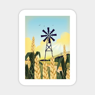 Rural farm landscape. Magnet