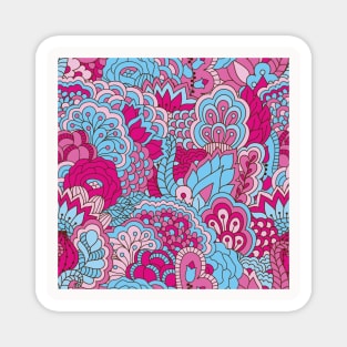 Abstract Floral Neck Gator Pink Aqua Floral Abstract Magnet