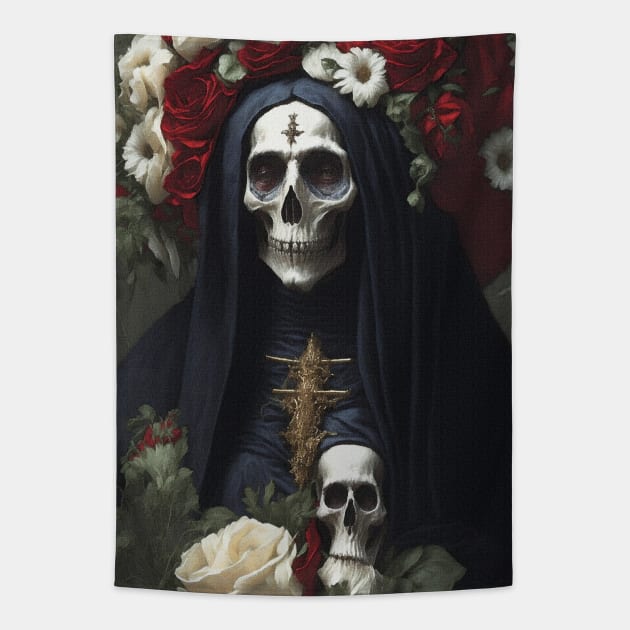 Painting of Santa Muerte Tapestry by metamorfatic