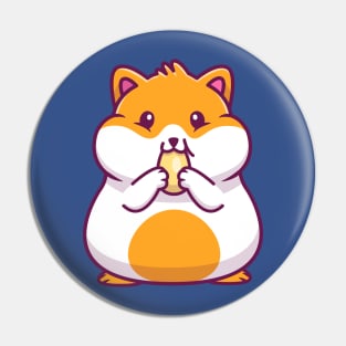 Cute Hamster Eating Sunflower Seed Cartoon (2) Pin