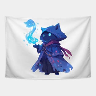 Cute Blue Mage Cat Hero Tapestry