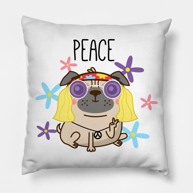 Peace Pillow by PugLife