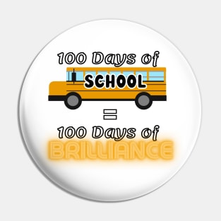 100 Days of School Pin