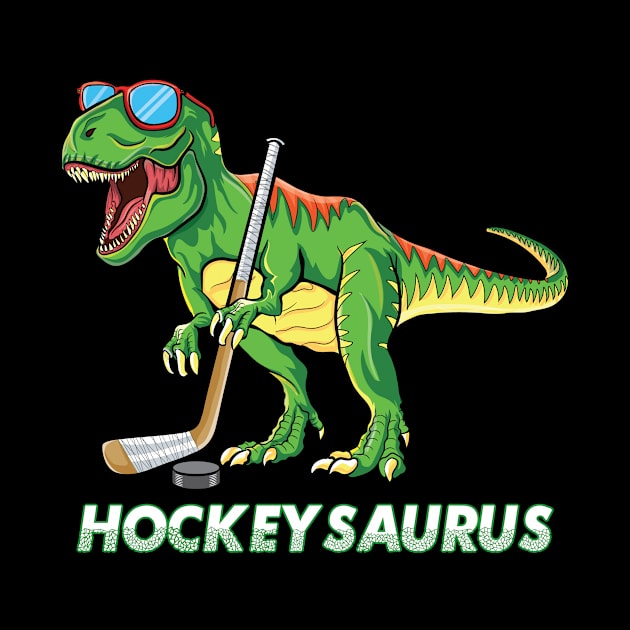 Hockeysaurus Dinosaur Ice Hockey Trex Kids Boys Ice Hockey by UNXart