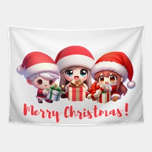 Kawaii Merry Christmas Tapestry