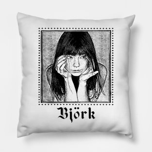 Björk /\/\/\ Aesthetic Fan Art Design Pillow