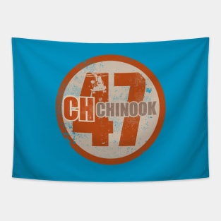 CH-47 Chinook Retro Patch (distressed) Tapestry