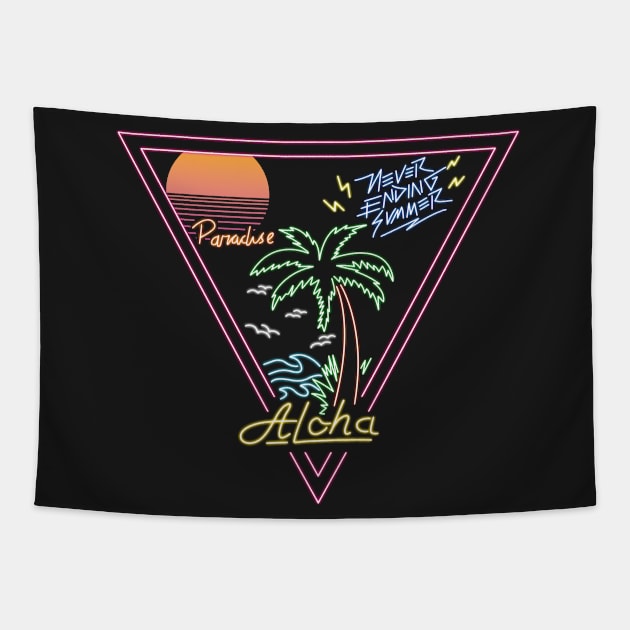 Never Ending Summer, Paradise Sign Tapestry by ShutterStudios