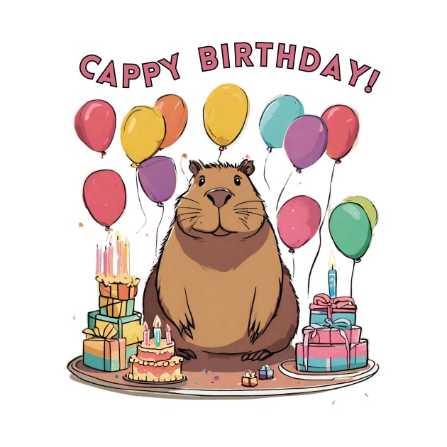 Cute Capybara Cappy Birthday Capy by Little Duck Designs