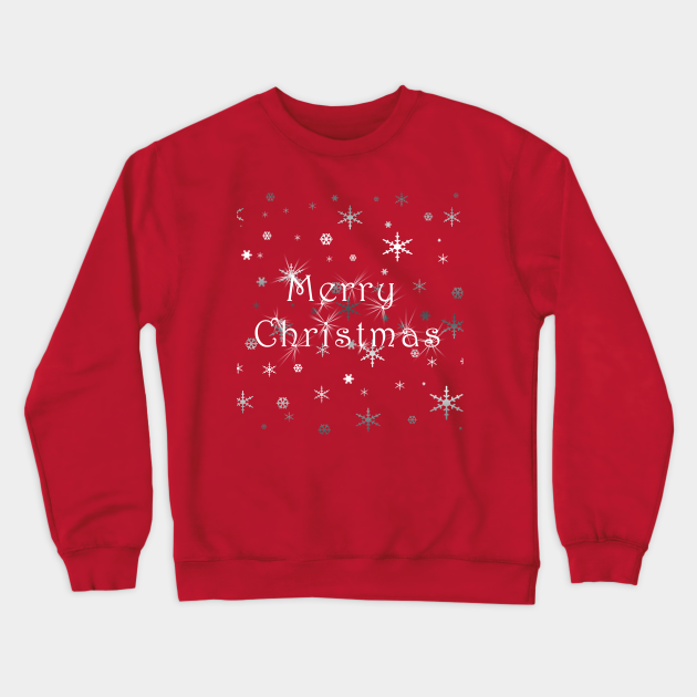 red sweatshirt with snowflakes