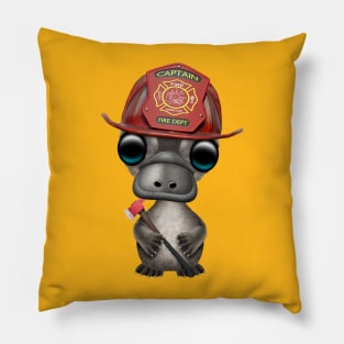 Cute Baby Platypus Firefighter Pillow