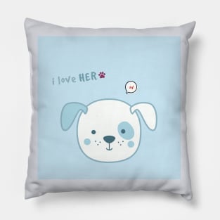 'Cute Animal Couple Classic Logo Design for Couples - Loyal Puppy Edition' Pillow