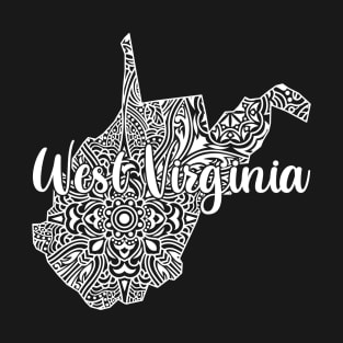 Patriotic Decorative Mandala Style Map of West Virginia T-Shirt