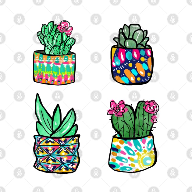 Colorful Cactus and Succulent Illustration by aterkaderk