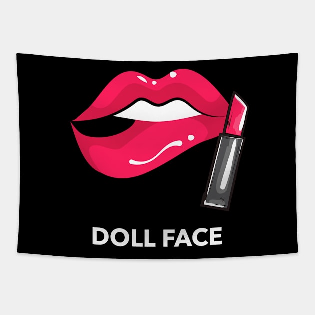 Doll Face Tapestry by Tip Top Tee's