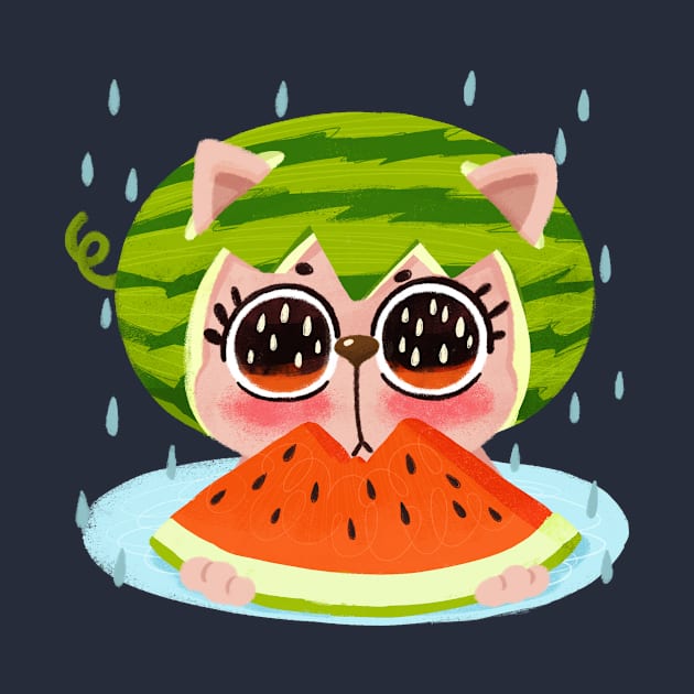 Watermelon Kitty by BBvineart