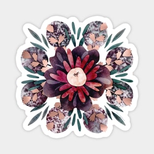 Magnolia Moons Mandala Negative Painting Magnet