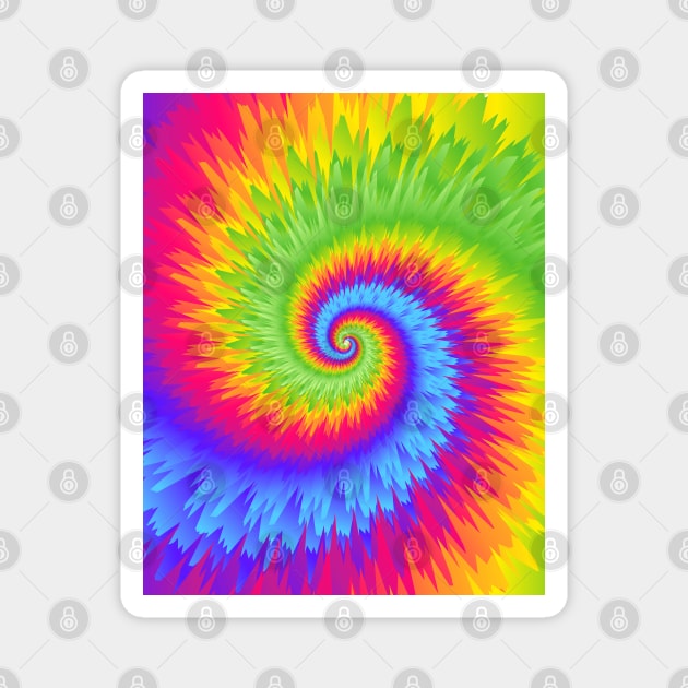 Tie Dye 01, bright rainbow Magnet by Slanapotam