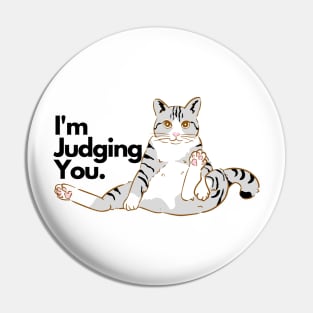 JUDGING CAT Pin