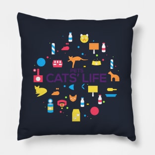 Pet Cat's Life Concept Pillow