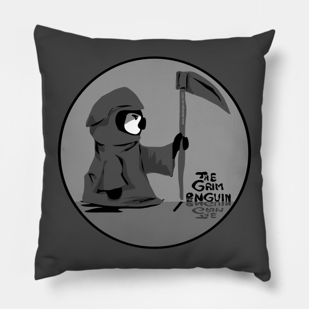 The Grim Penguin Pillow by BluegirlGraphics