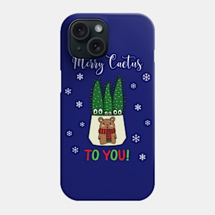 Merry Cactus To You - Eves Pin Cacti In Christmas Bear Pot Phone Case