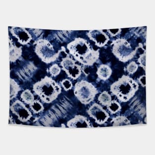 Dark Blue Summer Tie Dye Batik Wax Tie Die Print Tapestry