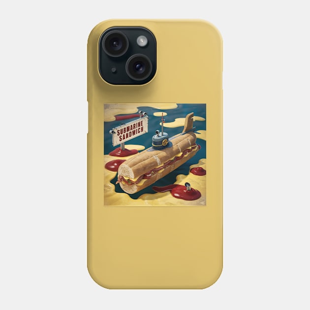 Submarine Sandwich Phone Case by Dizgraceland