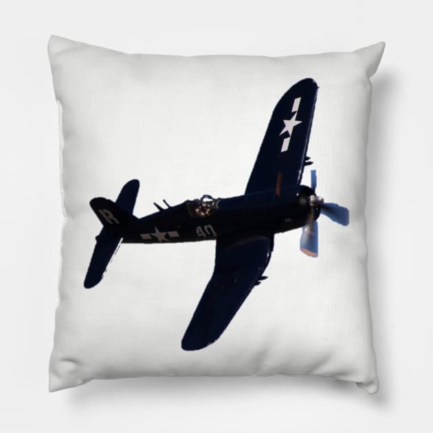 Vought F4U-7 Corsair no background Pillow by acefox1