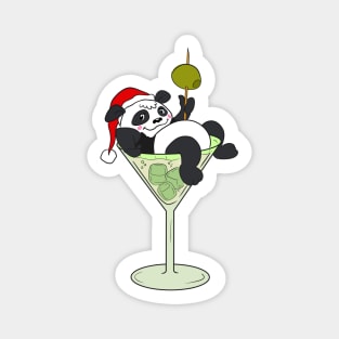 Christmas Quarantini Panda Drink - Santa in glass for girls Magnet