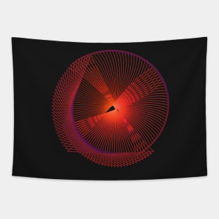 Space galaxy geometric red pink Tapestry