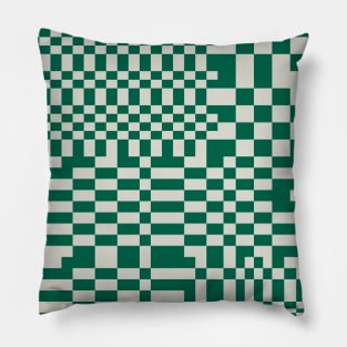 Checkerboard Pattern - Green Pillow