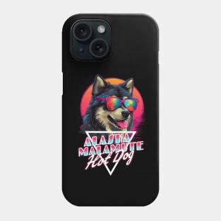 Retro Wave Alaska Malmute Hot Dog Shirt Phone Case