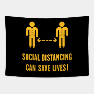 Social Distancing Can Save Lives! (Corona Virus / Gold) Tapestry