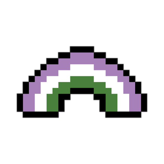 Pixel Rainbow Design in Genderqueer Pride Flag Colors by LiveLoudGraphics